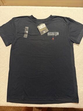 Baseballism Kids Short Sleeve Graphic Tee — Black with Red Accent. NWT YL